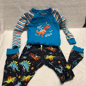Hatley Kids Pajama Set - Blue with Multicolor Dinosaurs